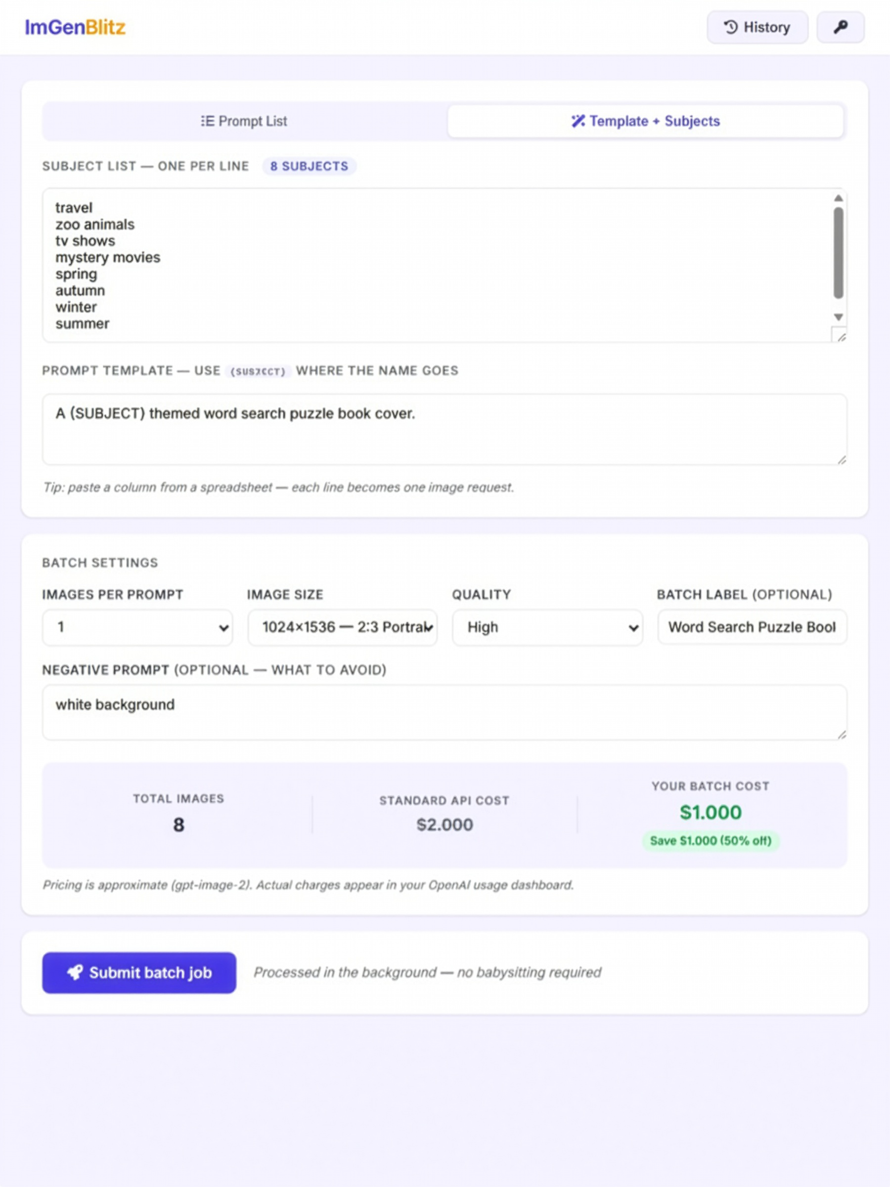 Live Cost Estimator