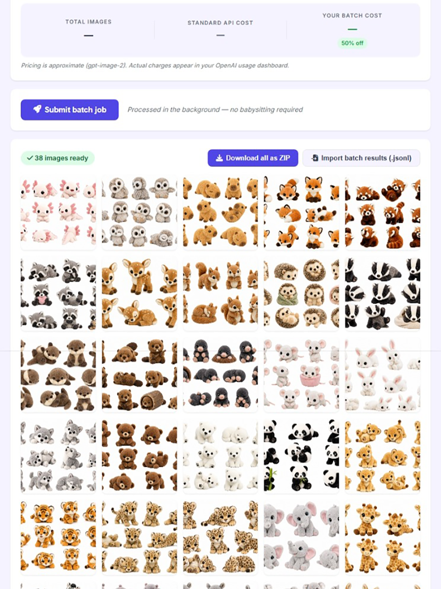 Results Gallery + ZIP Download